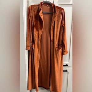 Velvet Duster Cardi Burnt orange